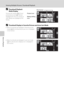 Page 9280
Viewing Multiple Pictures: Thumbnail Playback
More on Playback
CThumbnail Playback 
Mode Display
Pictures with ratings (A97) and 
protected pictures (A100) are 
displayed with the icons shown at 
right. Movies are displayed as film 
frames.
CThumbnail Display in Favorite Pictures and Auto Sort Mode
•When thumbnails are displayed in favorite pictures 
mode (A84), the favorite pictures icon is displayed 
in the monitor.
•When thumbnails are displayed in auto sort mode 
(A91), the pictures’ category icon...