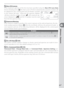 Page 7767
Reference—Exposure
 Non-CPU Lenses
If the maximum aperture of the lens has been speciﬁ ed using the Non-CPU Lens Data 
item in shooting menu (
 93) when a non-CPU lens is attached, the current f/-number will 
be displayed in the control panel and viewﬁ nder, rounded 
to the nearest full stop.  Otherwise the aperture displays 
will show only the number of stops (
, with maximum ap-
erture displayed as ) and the f/-number must be read 
from the lens aperture ring.
 Exposure Warning
If the camera is...