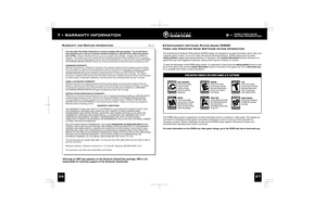 Page 16
7 • WARRANTY INFORMATION8 •		RATING INFORMATION
Warranty and Service InformationRev. OEntertainment software Rating board (ESRB)
Video and Computer Game Software rating Information
Although an IBM logo appears on the Nintendo GameCube package, IBM is no\
tresponsible for warranty support of the Nintendo GameCube.
2726
You may need only simple instructions to correct a problem with your pro\
duct.  Try our web site at 
www.nintendo.com or call our
HARDWARE WARRANTYNintendo of America Inc. (Nintendo)...