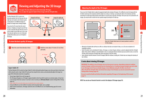 Page 122120
The New Nintendo 3DS XL system uses binocular parallax (the fact that your left and right eyes are located a short distance apart, causing them to see different images) to produce 3D images with a feeling of depth.
If you view the 3D screen from the correct distance, it displays an image for your left eye in such a way that only your left eye can see it, and an image for your right eye in such a way that only your right eye can see it. Binocular parallax then allows you to see 3D depth in the...