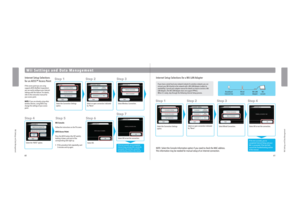 Page 326061
Wii Settings and Data Management
Wii Settings and Data Management
Wii Settings and Data Management
Internet Setup Selections
for an AOSS™ Access Point
If the access point you are using 
supports AOSS (Buffalo Corporation) 
you can easily congure your Internet 
settings with this feature. For details, 
refer to the instruction manual for 
your access point.
NOTE: If you are already using other 
wireless devices, using AOSS may 
change the settings of your access 
point.Select Wireless Connection.
Wii...