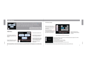 Page 346465
HOME Menu
HOME Menu
HOME Menu
HOME Menu
    Wii Remote SettingsThis menu appears when you press the HOME Button    on the 
Wii Remote. From this menu you can stop or reset Wii 
programs, view operations guides for certain downloaded 
programs, and adjust Wii Remote settings.
Stop Wii software or programs that 
are currently in play and return to the 
Wii Menu.
Display the battery life for any remotes 
currently connected to the console.Displays the battery life for any 
Wii Remotes currently...