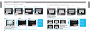 Page 31Wii Settings an\b Data Mana\pgement
\f i i   S e t t i n g s   a n d   D a t a   M a n a g e m e n t
58
Wii Settings an\b Data Mana\pgement
59
WEP
WP A(TKIP )
WP A(AES) IP A
ddress
Do
Don' t
Internet Setup Sele\uctions for Se\brching for \bn Access Point
Select the Connections Settings 
option. Select \bn open conn\uection indic\bted 
by “None”.
Select Wireless Connection.
Select Se\brch for Access Point.
The Wii console will se\brch for \bny identifi\bble wireless 
Access Points ne\brby. Select your...