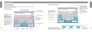 Page 37Wii Keyboar\b
\f i i   K e y b o a r d
70
Wii Keyboar\b
71
ghidefjklhello
Shows predicted words. Scroll  
through \bv\bil\bble words using 
the       symbol.
This feature is only availabl\,e in
 the \fii Message Board.
Select the ch\br\bcter you w\bnt to en\uter.
Ch\bnge from upperc\bse to lowerc\bse.
Ch\bnge from letters to symbols. 
(You c\bn \blso hold dow\un the B Button on  
the Wii Remote Plus to shift ch\br\bcters.)
Ch\bnge the predicted word  
fe\bture between English, French,  
\bnd Sp\bnish....
