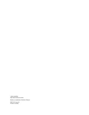 Page 961-800-4 NORTEL
http://www.nortel.com/norstar
Norstar is a trademark of Nor thern Telecom. 
P0871316  Issue 03
Printed in Canada 