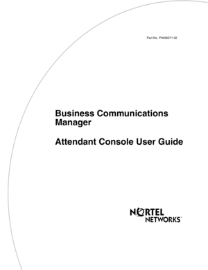 Page 1 
Part No. P0936571 02
Business Communications 
Manag er 
Attendant Console User Guide 