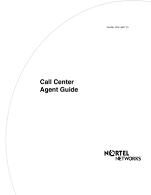 Page 1Part No. P0919437 03
Call Center
Agent Guide 