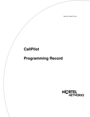 Page 1Part No. P0941757 04
CallPilot
Programming Record 