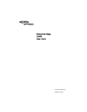 Page 1© 2000 Nortel Networks
P0908521  Issue 02
Enterprise Edge
CAPN
User Card 