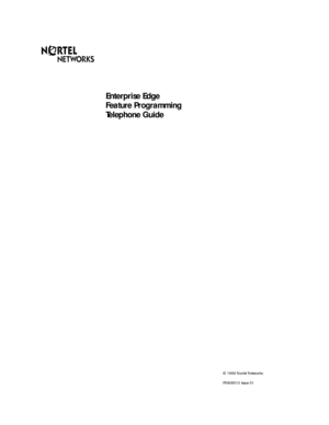 Page 1Enterprise Edge 
Feature Programming
Telephone Guide
© 1999 Nortel Networks
P0908510 Issue 01 