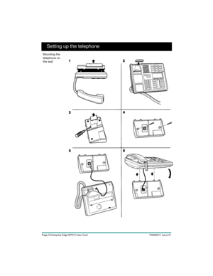 Page 7Page 5 Enterprise Edge M7310 User Card P0908513  Issue 01
Setting up the telephone
Mounting the 
telephone on
the wall 