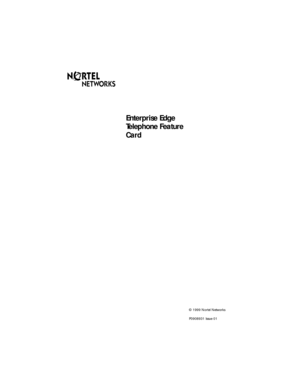 Page 1© 1999 Nortel Networks
P0908931 Issue 01
Enterprise Edge
Telephone Feature
Card 