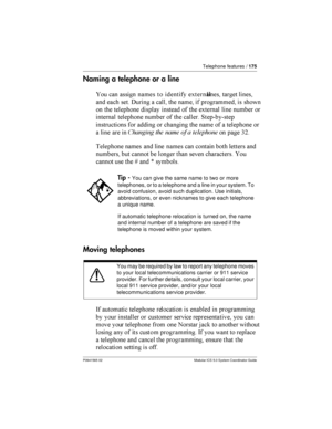 Page 175Telephone features /175
P0941565 02 Modular ICS 5.0 System Coordinator Guide
Naming a telephone or a line
 	 	 	  
 !	

 	 

	
 	  % 	 	

  	  	
  
  
 

	 	
   !	
 
  
	
 
    	

 1
  	

  	  	  	 
 
	 
 	 	  	
  	  	 3=

 	 	
 
 	 	...