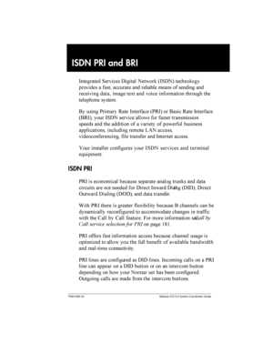 Page 178P0941565 02 Modular ICS 5.0 System Coordinator Guide
ISDN PRI and BRI
-	
 1 %	
 4-1%5


 	 	 		 	
 
	
 	  
 	


		 	 ! 	
  	  

 
.  *	 /	 -	 4*/-5  .	 /	 -	
4./-5  -1%  	

  	 	

 	
  	

  	 	  
 
	
	 

  A( 	

 
 ...