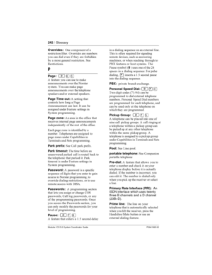 Page 242242/ Glossary
Modular ICS 5.0 System Coordinator Guide P0941565 02
Overrides:+ 
  

  + 
 

 
 
   	 
 
 
 
 
  
0 
P
Page:²ßâ
 
  
   
!


  	 

 
 , 
 
! 



 		

! 
C 
 
!
Page Time out:  	

 	  
 (


 
 
 $ 
 

   
 ...