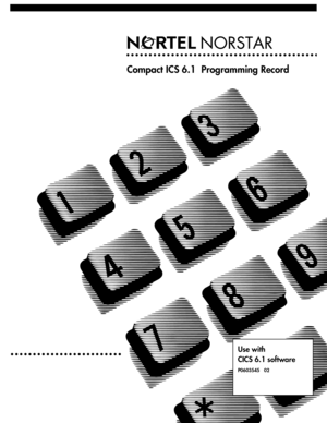 Page 1•

Compact ICS 6.1  Programming Record
Use with 
CICS 6.1 software
P0603545   02 