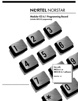 Page 1•

Modular ICS 6.1 Programming Record
(includes MICS-XC programming)
Use with 
MICS 6.1 or
MICS-XC 6.1 software
P0603536   02 