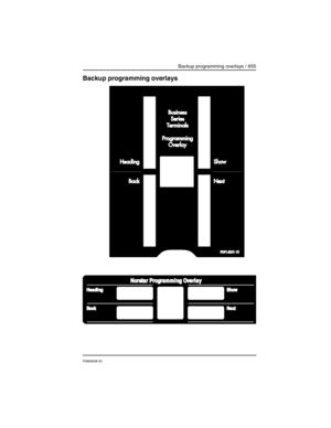 Page 655Backup programming overlays / 655
P0992638 03
Backup programming overlays
Business
Series
Terminals
Programming
Overlay
P0914001 01
Heading
BackShow
Next
Heading
BackNext Show
Norstar Programming Overlay
PO698666  Issue 02Printed in Canada 