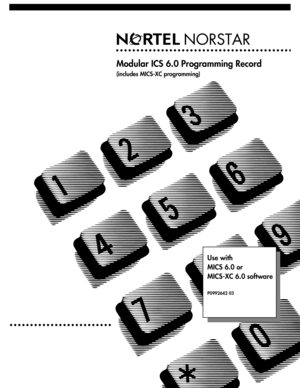 Page 1•

Modular ICS 6.0 Programming Record
(includes MICS-XC programming)
Use with 
MICS 6.0 or
MICS-XC 6.0 software
P0992642 03 