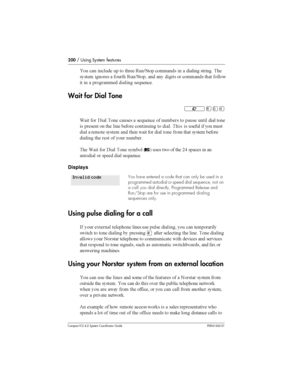 Page 200200/ Using System features
Compact ICS 4.2 System Coordinator Guide P0941543 01

 
 
	  
		 C
 
    	
 	 
	  
 C
    
 
  


   
	  	A	
	
Wait for Dial Tone
²¡âÝ
; 
 ! 
	 
	  	A	
	 
 	 
 	  
	
 		 
 	 	 	
	
 
    	  
 
  	
	 	  	 
 
	 
 	 	
	
...