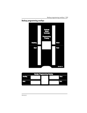 Page 235Backupprogramming overlays / 235
P0941542 01
Backup programming overlays
Business
Series
Terminals
Programming
Overlay
P0914001 01
Heading
BackShow
Next
Heading
BackNext Show
Norstar Programming Overlay 