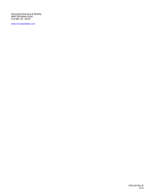 Page 230™ 
Honeywell Scanning & Mobility
9680 Old Bailes Road
Fort Mill, SC  29707
www.honeywellaidc.com
VX9-UG Rev B
3/16 