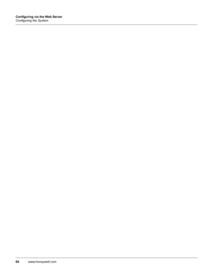 Page 7464www.honeywell.com Configuring via the Web Server
Configuring the System 