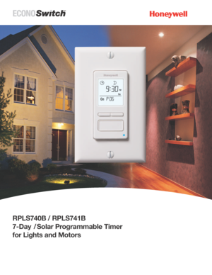 Page 1RPLS740B / RPLS741B 
7-Day   / Solar Programmable Timer  
for Lights and Motors 