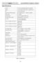 Page 50Accenta/Optima Engineer’s Manual
46
Specifications
Table 3.  Specifications
Specs
8 zones +ve loop, programmable function in each program
Tamper -ve loop, internal sounders in Day - Full alarm in Set
PA +ve loop, always active
Exte rna l sire n (Be ll Bo x) o utp ut 1 2 V,  a d justa b le  time r (1  -  9 9  mins) o r c o ntinuo us
Strobe output 12V latching
External speaker 16 ohm (2 maximum) 260mA each
Exit /Entry Timers seconds Programmable (05 - 990 seconds)
Set output 0V in Day (sinking 400mA)
12V...