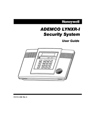 Page 1 
 
 
 
 
 
 
 
    
ADEMCO LYNXR-I 
  Security System
  
 
User Guide  
 
 
 
 
 
 
 
AWAY OFF
STAY
AUXLIGHTS ON RECORD
LIGHTS OFF
STATUSTEST VOLUME
CODE
NO DELAYBYPASSPLAY
CHIME
FUNCTION DELETE ESCAPE
ADD
SELECT
ARMED
READY
4
5
6
7
8
9
0
# 1
2
3
 
 
 
 
 
 
 
 
K14115  3/06  Rev. A   