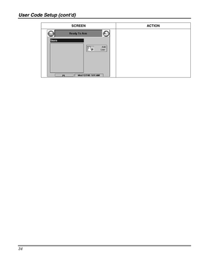 Page 34User Code Setup (contd) 
34 
 SCREEN   ACTION 
 
  