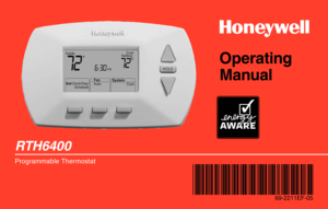 Page 1Operating 
Manual
RTH6400
Programmable Thermostat 
69-2211EF-05  