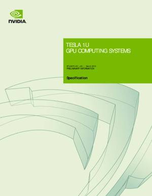 Page 1 
 
SP-04975-001_v02  |  March 2010 
PRELIMINARY INFORMATION 
Specification 
TESLA 1U  
GPU COMPUTING SYSTEM S 
    