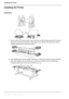 Page 1616 Chapter 1 Read this first
Installing the Printer
Installing the Printer
Illustration
[41] 
[42] 
1.Remove the box from the printer body and clear out the packing material from above 
the printer, then lift up the base of the printer one side at a time and clear out the 
packing material from under the printer.
[43] 
2.Fold and then peel off the double-sided tape (c) from the Stand Extensions Boards, 
then stick Stand Extension Board (e) to the side of Stand Leg R (d) and Stand 
Extension Board (g) to...