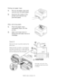 Page 96B6500 User’s Guide> 96
Pulling out paper trays
1.Pull out all paper trays and 
remove any wrinkled paper. 
2.Examine the inside of the 
printer and remove any 
jammed paper. 
After removing paper,
1.Push the paper trays 
completely back into the 
printer. 
2.Open and close cover A. 
Doing this will clear the error 
message. 
Cover B
Remove the rear tray when opening the 
back cover.
Raise the lever as shown in the diagram 
and open the cover B (1). After opening 
cover B, open the cover of the fuser unit...