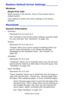 Page 154C6150 User’s Guide
154
Restore Default Driver Settings _______
Windows 
Single Print Jobs 
When working in the drivers, many of the screens have a 
Default button. 
Click Default to restore the driver settings to the factory 
defaults. 
Macintosh ________________________
General Information
Summary
Macintosh OS 10.2 and 10.3
The “Summary” lists all the printer settings currently made 
for your print job. See “Summary” on page 155.
Presets
Macintosh OS 10.2 and 10.3
“Presets” allow you to save a group of...