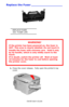 Page 81C6150 User’s Guide
81
Replace the Fuser __________________
           c53_104_fuser_transport_loc.jpg  
REPLACE FUSER
354: FUSER LIFE
1.Press the cover release.  Fully open the printer’s top 
cover.     c53_02_opencvr.jpg   
WARNING!
If the printer has been powered on, the fuser is 
HOT. This area is clearly labelled. Do not touch it.
Handle the fuser with extreme care.  Hold it only 
by its handle, which is only mildly warm to the 
touch.
If in doubt, switch the printer off.  Wait at least 
10 minutes...