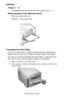 Page 33C6150 User’s Guide
33
Loading
Trays 1 - 2
Transparencies cannot be fed from paper trays 1 - 2.
Multi-purpose Tray (Manual Feed)
Face up (print side up)
Default = long edge feed.
       C96_LoadPaperMPTray.jpg   
Transparency Exit Path
If you are using heavy media, transparencies, envelopes or 
labels, use the face up (straight through) paper feed path. 
For face up printing (straight-through path), make sure the 
rear exit is open and the paper support is extended. 
•Paper is stacked in reverse order....