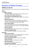 Page 106
106 – C610/C711 User’s Guide
Utilities
Summary of Utilities Provided ________
Utilities on the CD 
For more information, click “Tell me more” on the Optional Utilities 
screen.
Windows
•Admin Manager 
For quick discovery and setup of the Oki network card in 
your printer. Runs directly off the CD.
•Direct Network Printing Utility (LPR) 
For printing on an Ethernet network without the need for a 
print server.
•Network Extension 
For use when your printer is connected over a TCP/IP 
network. Check the...