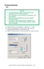 Page 267C7350/7550 User’s Guide: Windows 2000 Operation  •  267
Printing Booklets
PCL 
  
1.Open the file in your application.  Select File → Print.
2.In the Print dialog box, on the General tab, click the 
appropriate PCL driver. Click the Setup tab.
3.Under Finishing Mode, in the drop-down list, select Booklet.
 C73_2k_PCL_BookletK.tif  
NOTES
• You must have the duplex unit installed and 
enabled in order to print booklets.
• Not available on some network connections: see 
the Help file.
• Some software...