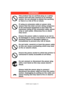 Page 8C9650 User’s Guide> 8
WARNING!
This product has an earthed plug as a safety 
feature and will only connect to an earthed 
socket. Do not attempt to defeat the earthing 
or there is a risk of fire or shock.
If using an extension cable or power strip 
ensure that the total current rating (amperes) 
of all connected equipment is less than the 
maximum rating of the extension cable, power 
strip or wall outlet. Otherwise fire or shock 
may occur.
Ensure the power cable is routed so as not to 
be damaged or...