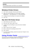 Page 136136 – Printing: Using Printer Fonts
MC361/MC561/CX2731 MFP Advanced User’s Guide
Notethe
The procedures below use MC561 as an example.
Windows Printer Drivers
1Click Start and select Devices and Printers.
2Right-click the OKI MC561 icon, then select Printing 
preferences > OKI MC561(PCL)” or “OKI MC561(PS).
3Configure the print settings to be used as the default.
4Click OK.
Mac OS X PS Printer Driver
1Open the file you want to print.
2From the File menu, select Print.
3Configure the print settings to use...