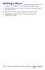 Page 148148  –  Job Macros (MC561 and CX2731 MFP Only): Deleting a Macro
MC361/MC561/CX2731 MFP Advanced User’s Guide
Deleting a Macro _____________
1Press the  key to open the job macro menu.
2Use the down arrow key to select the macro you want to delete, 
then press .
3Use the arrow keys to select [Delete], then press .
4Press the left or right arrow key to select [Yes] on the 
confirmation screen.
Downloaded From ManualsPrinter.com Manuals 