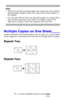 Page 1717 – Copying: Multiple Copies on One Sheet
MC361/MC561/CX2731 MFP Advanced User’s Guide
Note
• When you use the document glass, the continuous scan mode is 
automatically enabled. Follow the instructions which appear on 
the display.
• You can use both the ADF and document glass for a single job if 
you use the continuous scan mode. For details, refer to the 
Basic User’s Guide on the DVD supplied with your MFP.
Multiple Copies on One Sheet____
Known as Repeat, this function allows you to copy two or...