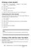 Page 240240 – Adjusting Color: Color Swatch Utility: Windows only
MC361/MC561/CX2731 MFP Advanced User’s Guide
Printing a Color Swatch
1Click “Start” > “All Programs” > “Okidata” > “Color Swatch 
Utility” > “Color Swatch Utility”.
2Click “Print”.
3Select the MFP under “Name”.
4Click “OK”.
The color swatch prints.
5Select the color you want and write down its RGB values.
Customizing the Color Sample
If you cannot find the color you want on the color swatch, follow the 
procedures below to customize the color....