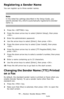 Page 3131 – Faxing: Sender Name (TTI)
MC361/MC561/CX2731 MFP Advanced User’s Guide
Registering a Sender Name
You can register up to three sender names.
Note
In the initial fax settings described in the Setup Guide, you 
specify [Sender ID], which is automatically registered to [Sender 
name 1].
1Press the  key.
2Press the down arrow key to select [Admin Setup], then press 
.
3Enter the administrator password.
4Use the arrow keys to select [Enter], then press .
5Press the down arrow key to select [User Install],...