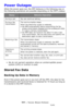 Page 303303 – Issues: Power Outages
MC361/MC561/CX2731 MFP Advanced User’s Guide
Power Outages _______________
When the power goes out, the MFP behaves in the following way or 
the following operations are possible depending on the MFP’s status:
• We do not warrant operation when an uninterruptible power 
system (UPS) or inverter is used.
Stored Fax Data
Backing Up Data in Memory
Even if the power goes out or you turn off the MFP, the data for fax 
transmissions and received faxes is retained for 72 hours as...