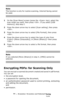 Page 7171 – Scanning: Scanning and Internet Faxing
MC361/MC561/CX2731 MFP Advanced User’s Guide
Note
This function is only for routine scanning. Internet faxing cannot 
be used.
1On the [Scan Menu] screen (press the  key), select the 
scan mode you want, then press . If you select [USB 
memory], skip step 2.
2Press the down arrow key to select [Scan setting], then press 
.
3Press the down arrow key to select [File Format], then press 
.
4Press the down arrow key to select the type of color from 
[Color]—[Mono...