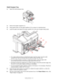 Page 24
Getting started > 24
Multi Purpose Tray
1.Open the multi purpose tray.
2. Fold out the paper supports (1).
3. Press gently down on the paper platform  (2) to ensure it is latched down.
4. Load the paper and adjust the paper guides (3) to the size of paper being used.
• For single-sided printing on letterhe ad paper load the paper into the multi 
purpose tray with pre-printed side up and top edge into the unit.
• For two-sided (duplex) printing on le tterhead paper, load the paper with 
pre-printed side...