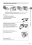 Page 1313EN
Preparing the camera and ﬂ ow of operations
1
Attaching a lens to the camera
1 Attach a lens to the camera.
1
212
Rear cap
•  Align the lens attachment mark (red) on the camera with the alignment \
mark (red) on 
the lens, then insert the lens into the camera’s body.
•  Rotate the lens in the direction indicated by the arrow until you hear i\
t clicks.
# Cautions
•  Make sure the camera is turned off.
•  Do not press the lens release button.
•  Do not touch internal portions of the camera.
2 Remove...